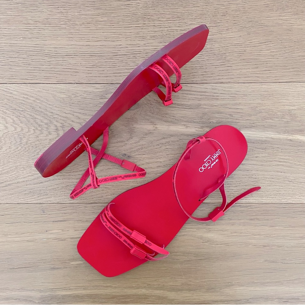 Off-White™ c/o JIMMY CHOO Charlie Flat Logo Rubber Strap Sandals